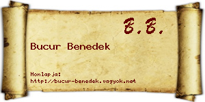 Bucur Benedek névjegykártya